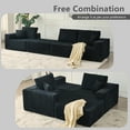 thumbnail image 2 of 101" 3 Seater Corduroy Sectional Sofa with Chaise, L-Shaped Modular Couch for Living Room, No Assembly,Black, 2 of 9
