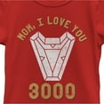 thumbnail image 2 of Girl's Marvel Mom I Love You 3000 Iron Man Arc Reactor  Graphic Tee Red X Large, 2 of 5
