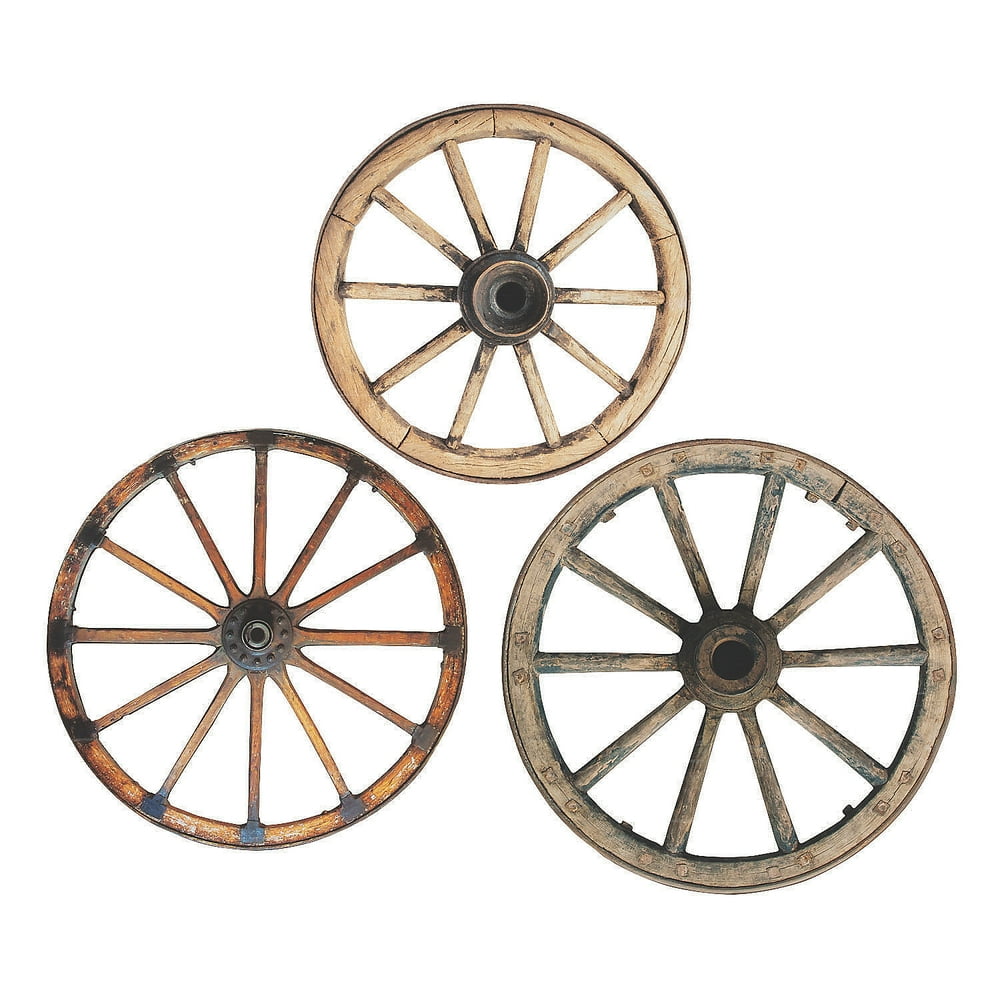 Wagon Wheel Hanging Cardboard Cutouts 3 Pieces