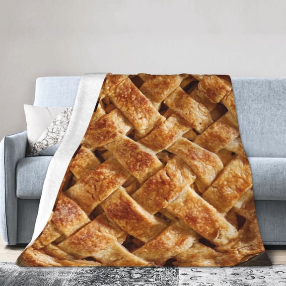Wijzvio Pie Throw Blanket Soft Fuzzy Fleece Blanket For Couch Bed Living Room Decoration 40"X30"
