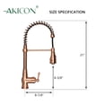 thumbnail image 6 of Copper Pre-Rinse Spring Kitchen Faucet, Single Level Solid Brass Kitchen Sink Faucets with Pull Down Sprayer, 6 of 6