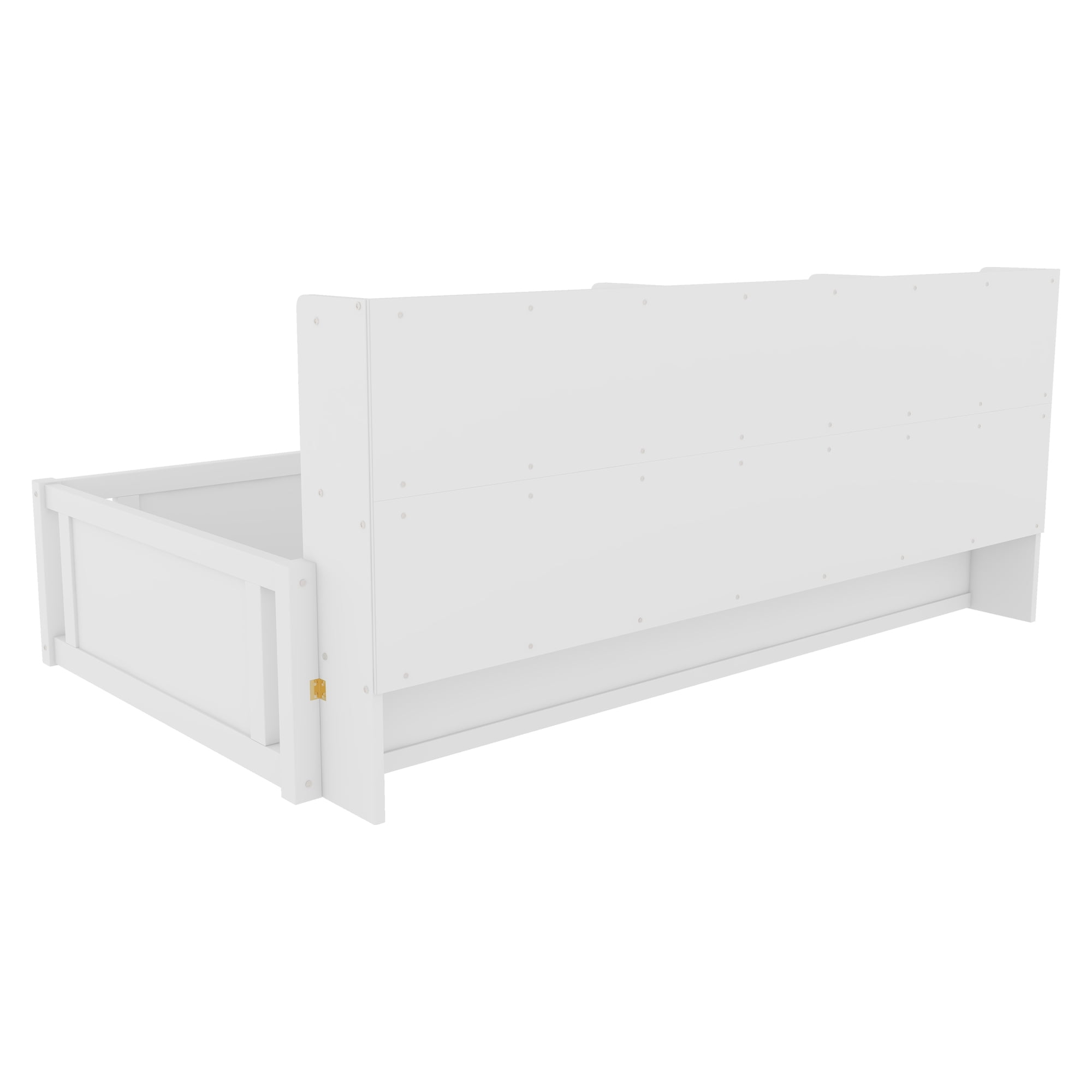 Mintazer Twin Size Montessori Floor Bed with Bookcase Headboard & Guardrails, Kids Platform Bed Frame with 6 Cubby Storage Shelves for Bedroom, White
