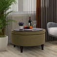 thumbnail image 2 of Abble 32" Tufted Round Storage Cocktail Ottoman, 2 of 9
