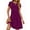 E-Purple, variant on UVN Summer Wrap Dress for Women V Neck Short Sleeve Dress Ladies Boho Floral Dress with Belt