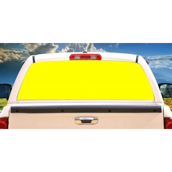 YELLOW Rear Window Graphic truck view thru vinyl decal back