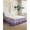 thumbnail image 2 of Lavender Farmhouse Wrap Around Bed Skirts for King Bed 18" Drop, Bed Skirt with Adjustable Elastic Belt Dust Ruffle Bed Valance for Bedroom Hotel Luxury Purple Wooden Grain Bed Frame Cover, 2 of 7