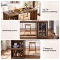 thumbnail image 6 of Finmind 78.74" Kitchen Island with 2 Shelves and Mini Fridge Space, Large Stationary Island Table for Kitchen & Dining Room, Rustic Brown & Black, 6 of 7