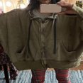 thumbnail image 3 of Veste d'Automne pour Adolescente à Manches Longues de Couleur Unie, 3 of 5