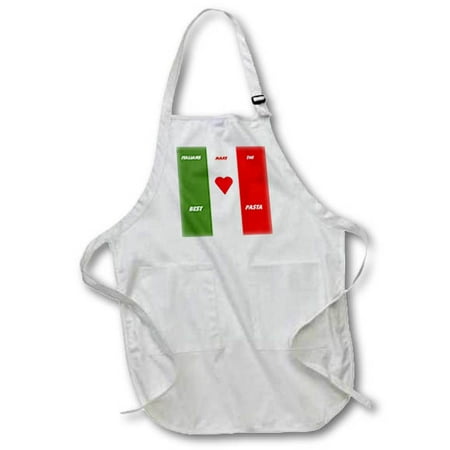 

3dRose Italian Chefs Make Pasta Medium Length Apron 22 by 24-inch With Pouch Pockets