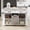 Ameican White Oak, variant on Kitchen Island, Rolling Cart with Drop Leaf and Trash Can Cabinet, Spice Rack and Towel Rack, Mobile Kitchen Table with Adjustable Shelf, Grey