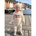 thumbnail image 5 of BemeyourBBs Newborn Baby Boys Spring Fall Winter Clothes Baby Boy Mommys Little Prince Mama's Little Man Outfit Waffle Knit Romper Letter Embroidery Long Sleeve One Piece Jumpsuit and Hat Set, 5 of 9