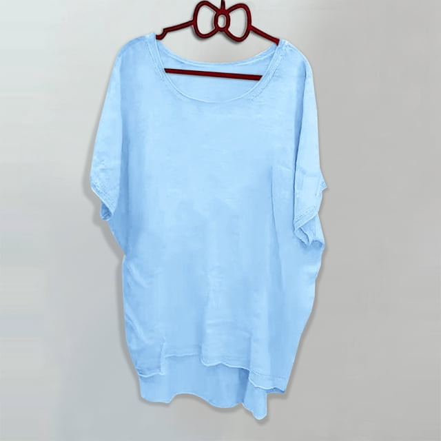 Meichang Womens Tops Oversized Short Sleeve T Shirts Solid Color Basic Tees Casual Loose Crew Neck Tee Shirts Lightweight Summer Tops