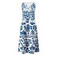 thumbnail image 5 of VBVC Women's Floral V-Neck Maxi Dress,Sleeveless Button Detail Flowy Dress For Women,Ladies Summer A-Line Beach Boho Sundress with Pockets,Light Blue,S-5XL, 5 of 6