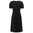 thumbnail image 4 of ZHUGeLI Summer Dresses for Women Women's Fashion Casual Solid Color Short Sleeve Round-Neck Dress Belted Ruffle Hem A-Line Flowy Midi Dresses, 4 of 9