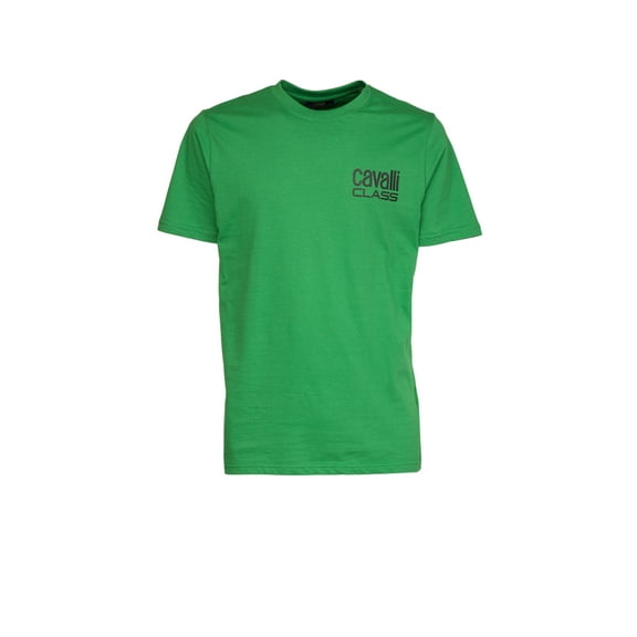 Cavalli Class Green Cotton Men T-Shirt
