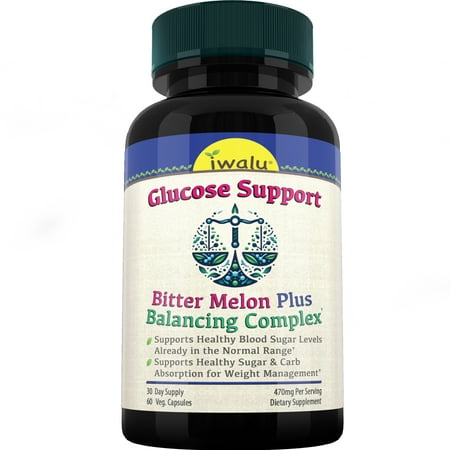 IWALU Blood Sugar Support Supplement - Ceylon Cinnamon, Chromium Picolinate, Alpha Lipoic Acid, Supports Healthy Blood Sugar Levels Already In The Normal Range, Water Pills, All Natural, 60 Capsules