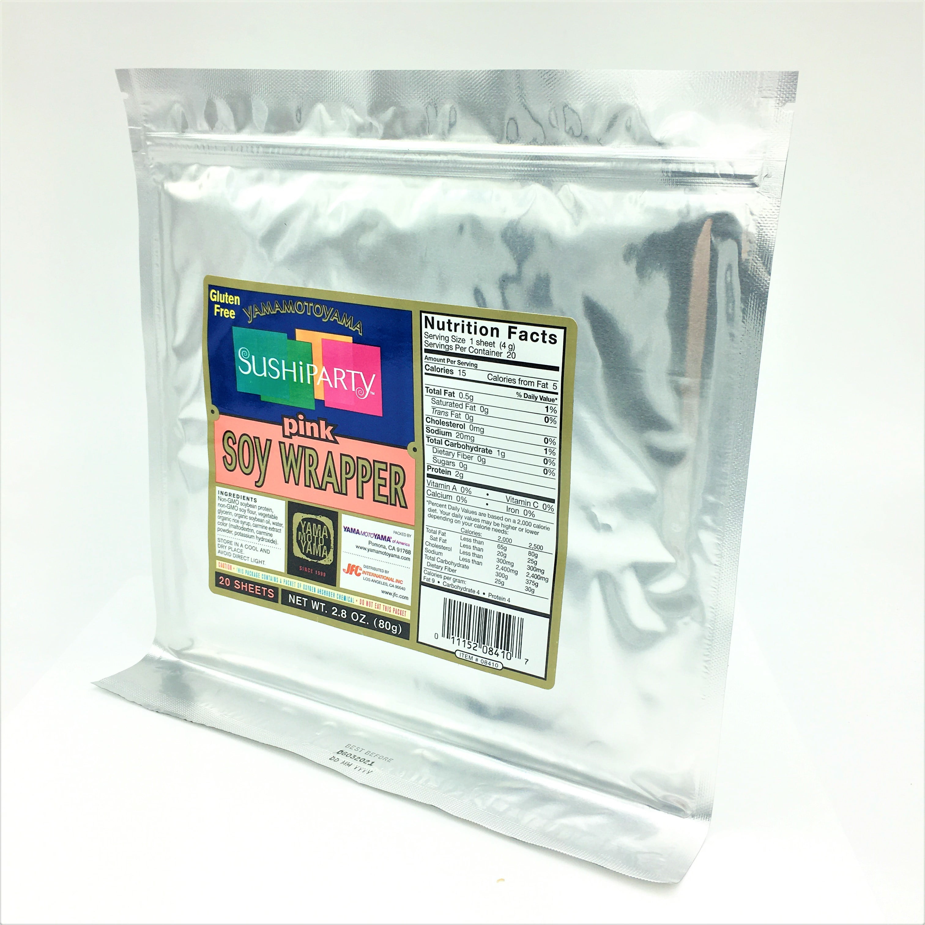 GlutenFree Yamamotoyama Sushi Soy WrapperPink 20 Sheets