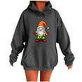 thumbnail image 3 of YOIAVAIOY Women Christmas Hoodies Dwarf Gnome Light Printed Hoody Sweatshirt Xmas Holiday Party Pullover Hoodie, 3 of 5