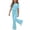 Light Blue, variant on BXJX Girls Outfit Sets Size 14 T, Summer Crew Neck 2PC Short Sleeve T-Shirts and Flare Pants Sets Beige