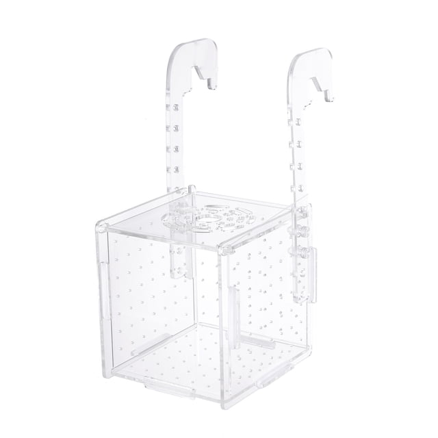 Caja de aislamiento transparente para cría de peces, incubadora de acuarios, cajas de eclosión, soporte acrílico multifuncional para pecera (patrón de gancho)