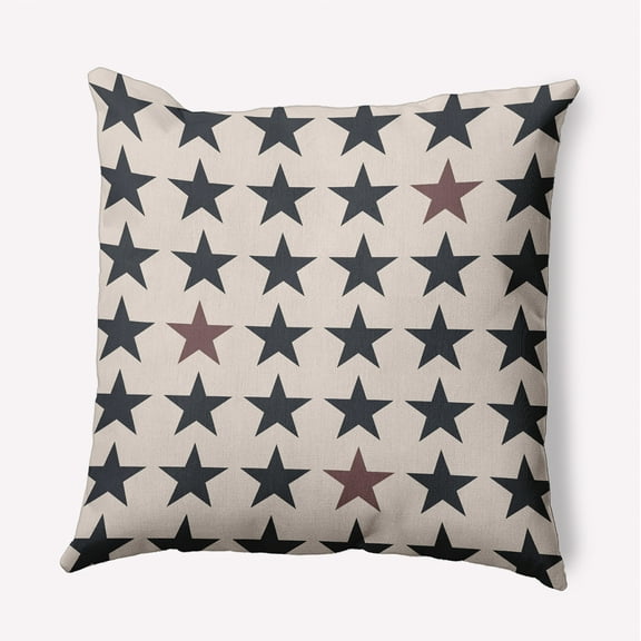Simply Daisy 16-inch Square Stars Blue and Red Polyester Throw Pillow, Blue-Red Qty 1