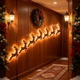 thumbnail image 4 of 3D Light-Up Wooden Reindeer Christmas Decor 7PC, Warm Backlit Peel & Stick Entryway Glow, Handmade Real Wood LED Reindeer Christmas Wall Decor, for Living Room, Bedroom, Fireplace, 4 of 6