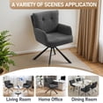 thumbnail image 6 of Fabric Dining Chair,Modern Upholstered Swivel Chairs Comfy Accent Armchair with Mid Back, Desk Arm Chair for Kitchen/Living Room/Home Office, Gray, 6 of 8