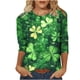 thumbnail image 3 of TaTaai Fashion Women's Printed Round Neck 3/4 Sleeve T-shirt Fashionable Blouse Tops Gift, 3 of 5