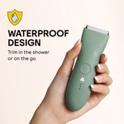 Meridian Trimmer Original Bikini & Body Hair Grooming Shaver, USB Rechargeable Electric Shaver for Women & Men, Sage