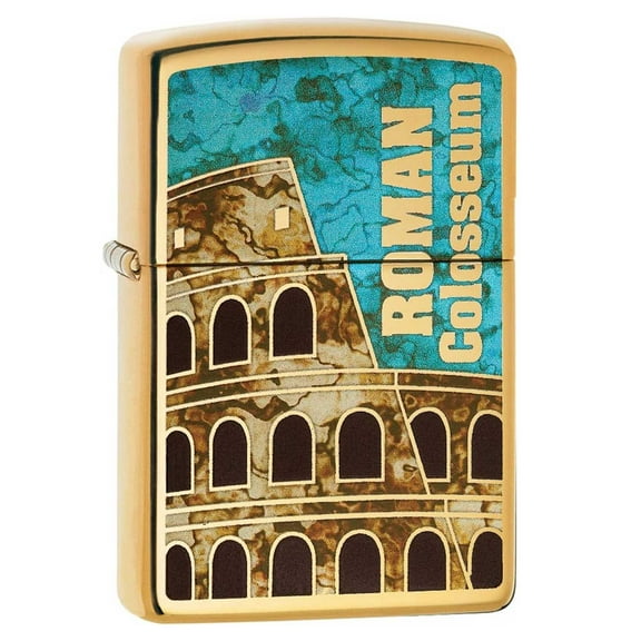 Zippo 29497 Roman Colosseum High Polish Brass Windproof Lighter