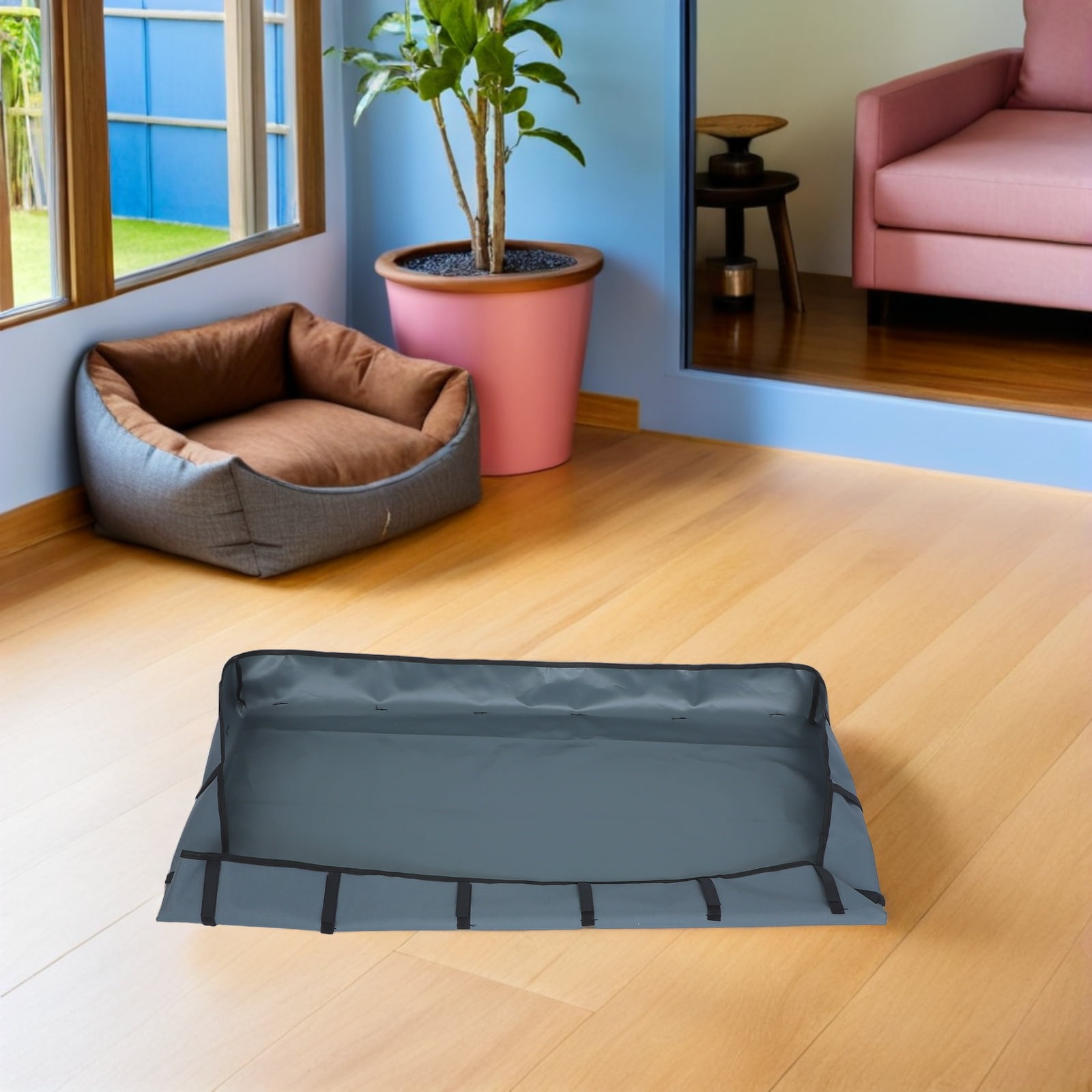GAXIRE Grey Washable Pet Cage Mat for Guinea Pigs with Non-Slip Texture and Thick Padding