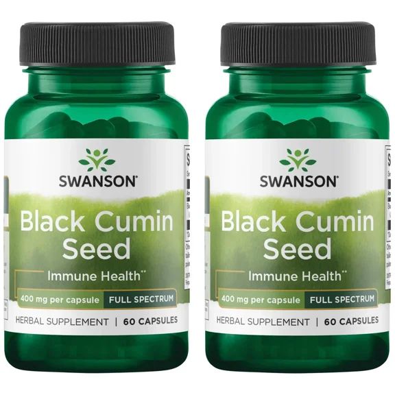 Swanson Full Spectrum Black Cumin Seed 400 Milligrams 60 Capsules (2 Pack)