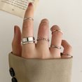 thumbnail image 1 of Silver Color Crystal Rings Set for Women, Cubic Zirconia Moon Arrow Flower Heart Finger Wedding Rings, Female Fashion Jewelry 18127, 1 of 6