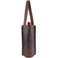 thumbnail image 1 of Rustic Leather Single Wine Carrier for Standard 750ml Bordeaux Bottle :: Espresso, 1 of 7