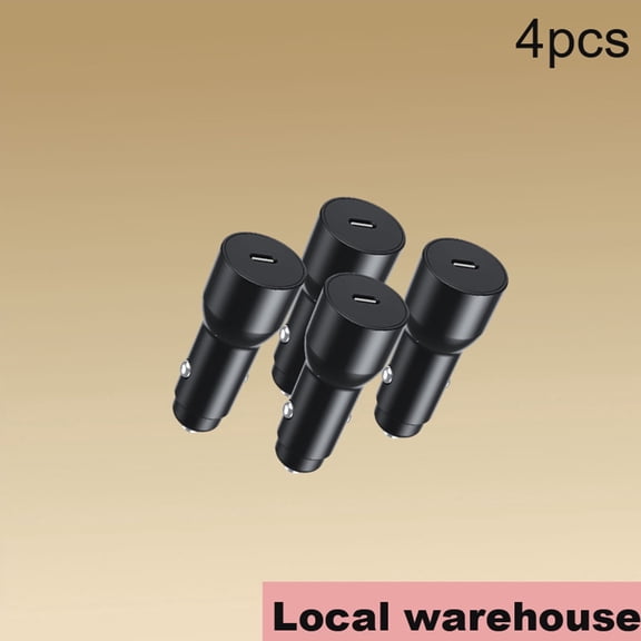 4-Pack USB-C Car Charger Adapter, Flush Fit Ultra Compact Cigarette Lighter Fast Charger, Universal Car Accessories ,Essentials for All USB-C Devices, Local Warehouse