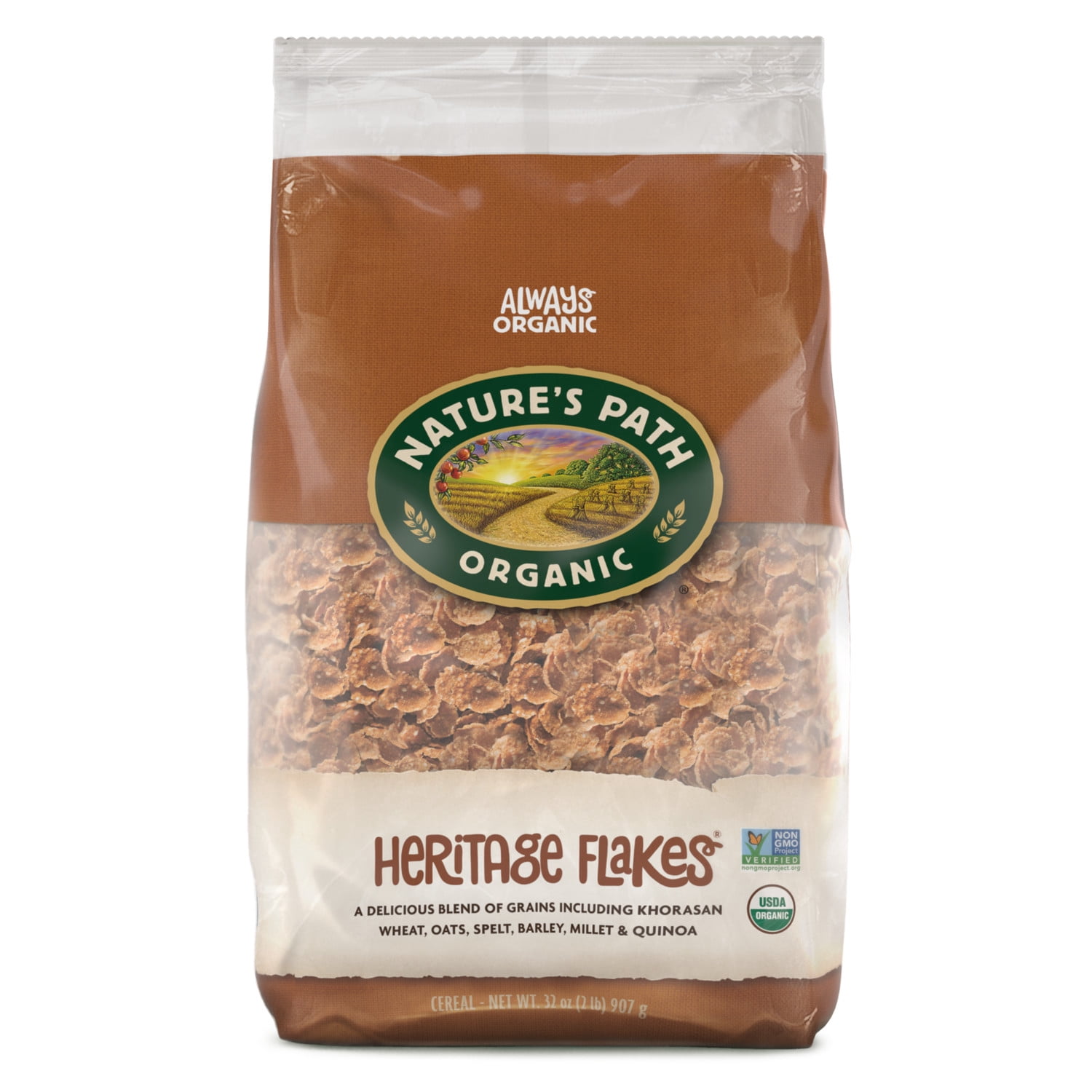 Nature's Path Organic Heritage Flakes® Breakfast Cereal, 32oz Bag (pack of 6)