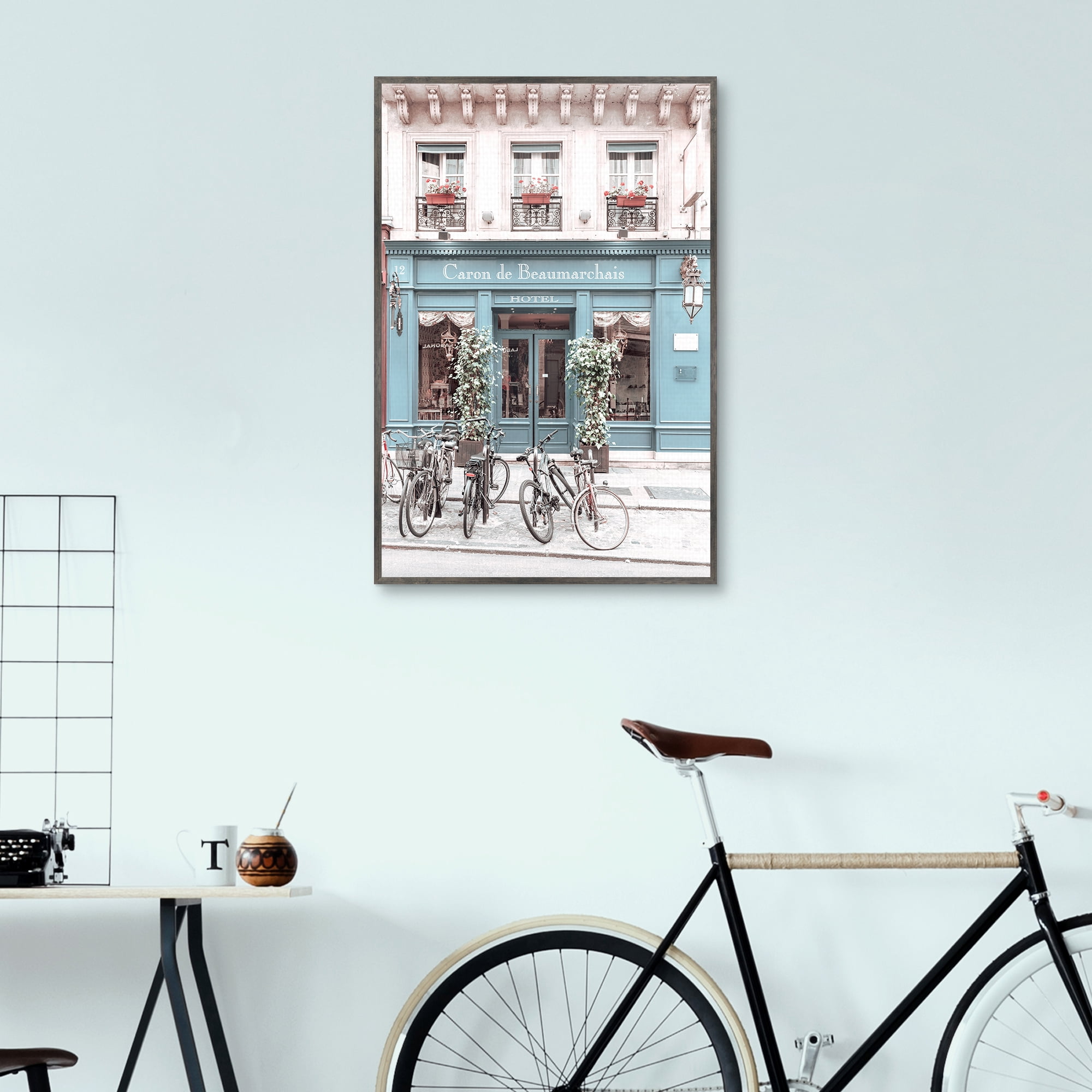 Paris Bikes by Heather Loriece Framed Canvas Art Print