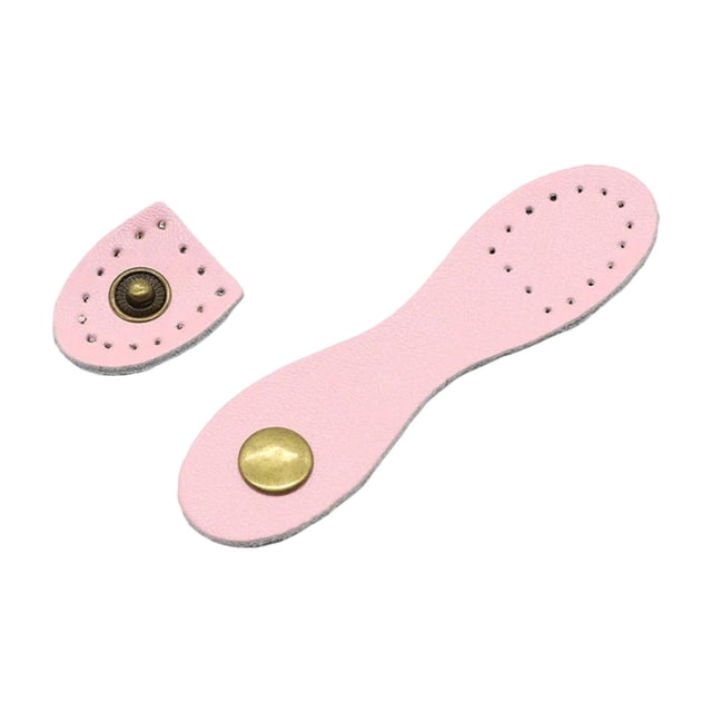 Hebilla de presión de cuero sintético para coser en el bolso, cierre compacto para mujer Rosa claro