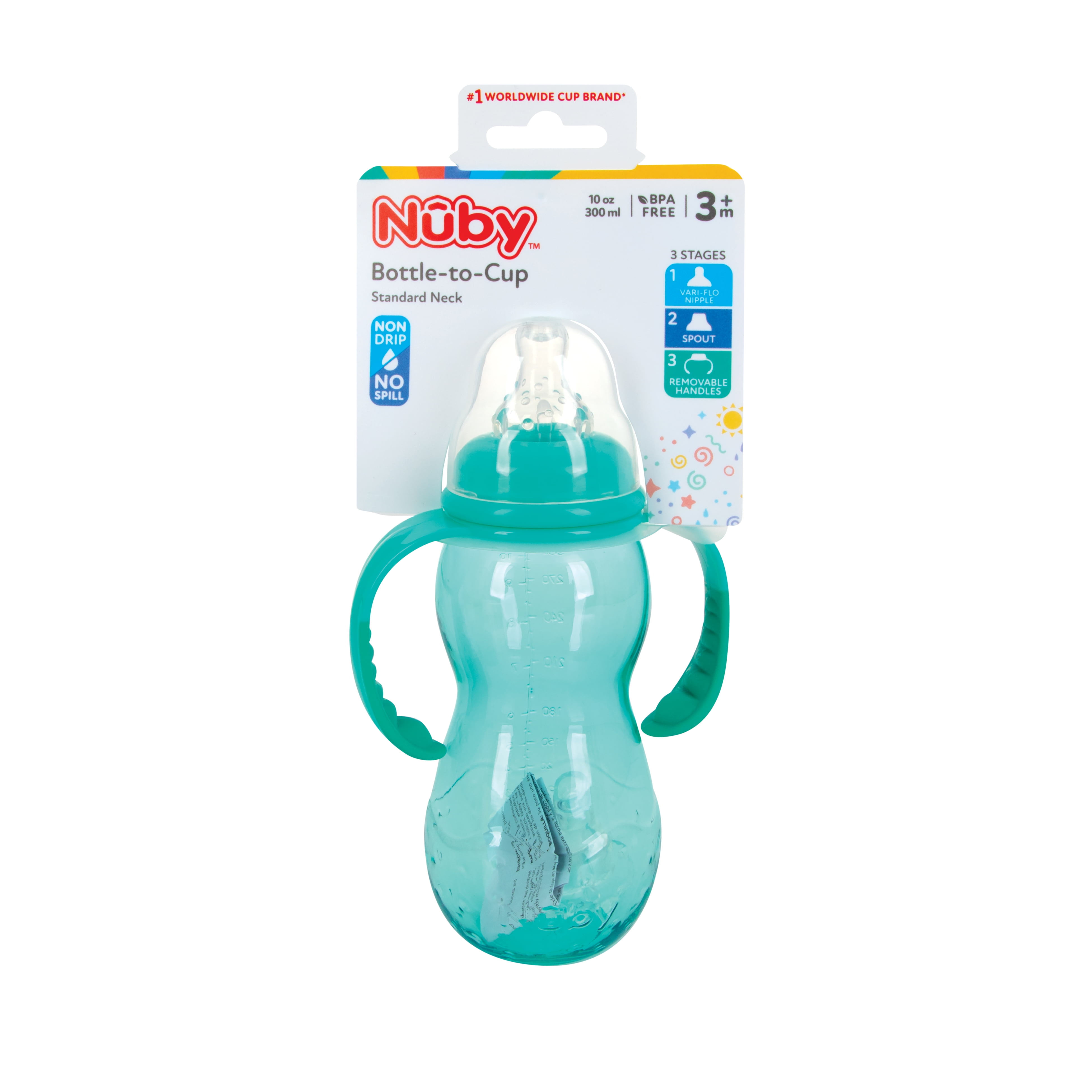 Nuby Non-Drip™ Bottle with Silicone Nipple, 10oz