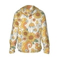 thumbnail image 3 of Fotbe Groovy Hippie Flower Mushrooms Men's Women's UPF 50+ Sun Protection Jacket Hooded Cooling Shirt with Pockets Hiking Outdoor Performance-Small, 3 of 9