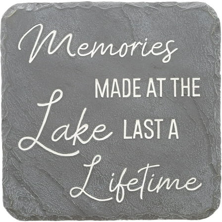Pavilion Gift Company 25310 Lake Lifetime-7.75" x 7.75" Garden Stone, Gray, White