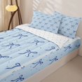 thumbnail image 3 of Homewish Dreamy Princess Style Zipper Twin Comforter Sets with Fitted Sheet and 2 Pillowcases,Blue Cute Bow Tie Zipper Bedding Set For Bowknot Lovers,Reversible,4-Piece, 3 of 7
