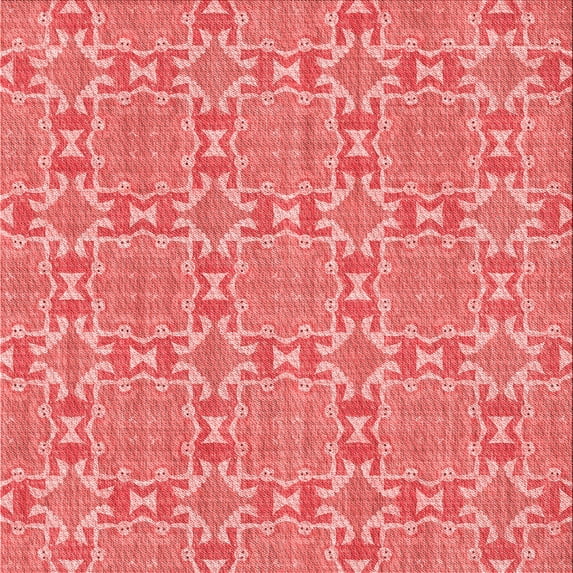 Ahgly Company Machine Washable Indoor Square Transitional Ruby Red Area Rugs, 4' Square