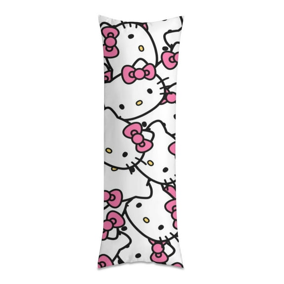 Hello Kitty Anime Body Pillow Cover Ultra Soft Microfiber Pillowcases with Hidden Zipper Closure 16x48inch