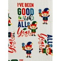 Serafina Home Decorative Holiday Christmas Elves Dish Drying Mat: I've Been Goodish All Year 15" x 20"