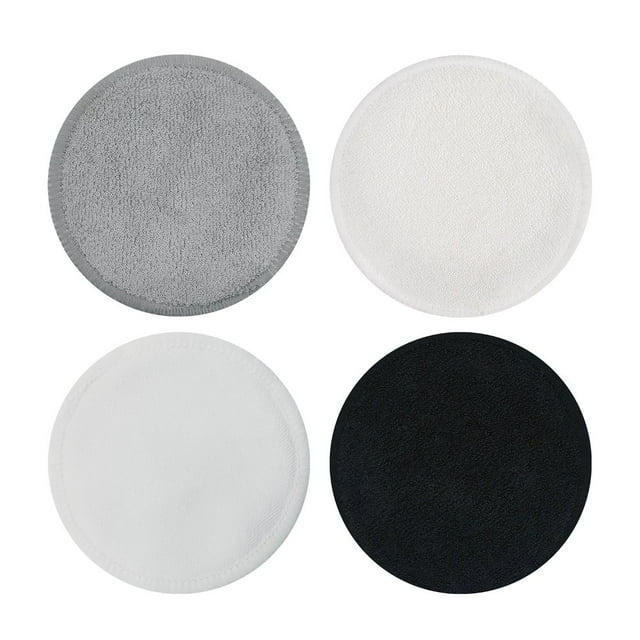 Dsseng 4Pcs Cotton Rounds Bamboo Cotton Pads for All Skin Types Reusable Makeup Remover Pads