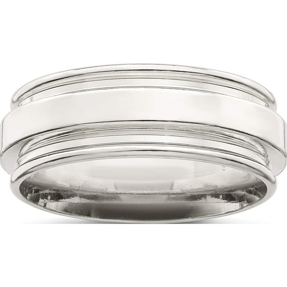 Sterling Silver Ss 7mm Polished Fancy Band Size 7 Made In United States qwb112-7