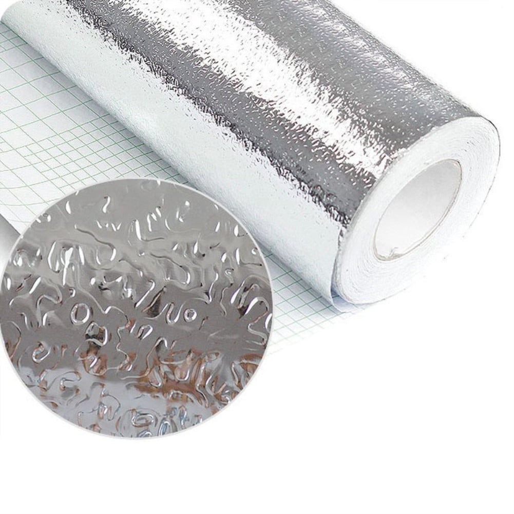 Self Adhesive Aluminum Foil Kitchen Cabinet Wall Sticker Wallpaper Oil-proof