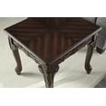 thumbnail image 4 of Traditional Dark Cherry Finish Wood End Table with Ornate Detailing | Claw Feet, 4 of 6