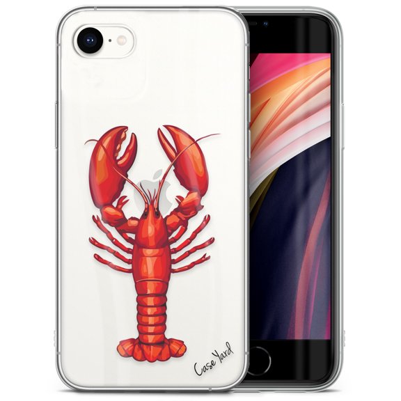 Case Yard iPhone-SE Case Clear Soft & Flexible TPU Ultra Low Profile Slim Fit Thin Shockproof Transparent Bumper Protective Cover Drop Protective Cell Phone Cases (Lobster)